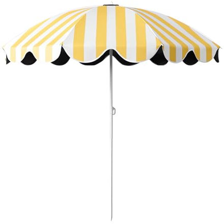 WBQYIPD Parasol de plage à rayures de 150 cm, parasol d'extérieur, de jardin, de terrasse, léger et réglable, for balcon, pelouse, piscine