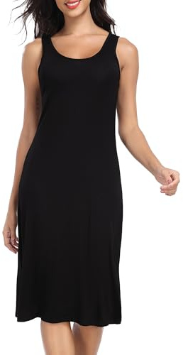 Lovasy Sottovesti da Donna Lungo Abito Sottoveste con Spalla Larga Sexy Lingerie Sottoveste Gonna Elegante Camicia da Notte Senza Maniche