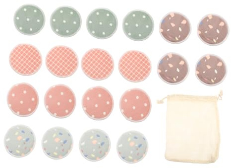 OSOLADY Make Up Entferner Pads aus Bambusfasern 8cm Waschbar Wiederverwendbar mit Aufbewahrungsbeutel für Sanfte Gesichtsreinigung und Empfindliche Haut