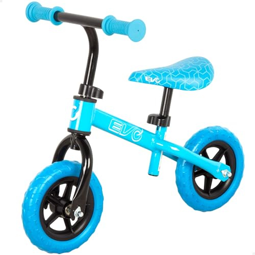 ColorBaby EVO - Bicicleta sin Pedales, Colro Azul, 63x36x50 cm, Máx. 20 kg, Bici de Equilibrio, 2 Ruedas de Goma, Manillar y sillín Regulables, Altura Ajustable, para niños a Partir 2 años (54331)