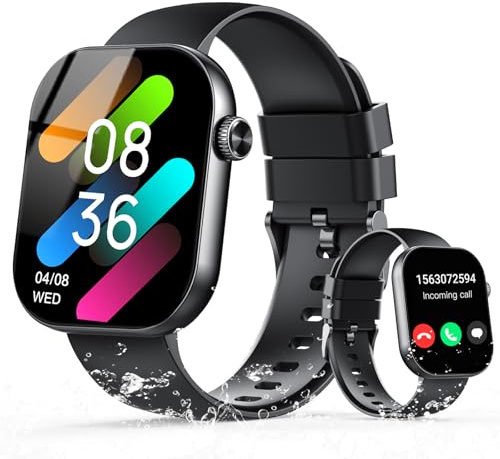 Smartwatch Uomo Donna Chiamate Bluetooth, 2.01 Orologio Smart Watch con Contapassi/Sonno/Cardiofrequenzimetro, Fitness Tracker 112 Modalità Sportive , Impermeabil 5ATM Smart Watch per Android iOS