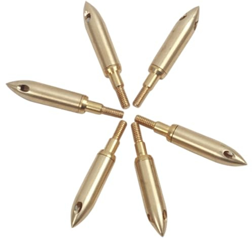 Whyzsjnclg 6Pcs Arrow Tips, Brass Whistling Broadheads, Sound Arrowheads for Locate or Fun with Friends, Broadheads