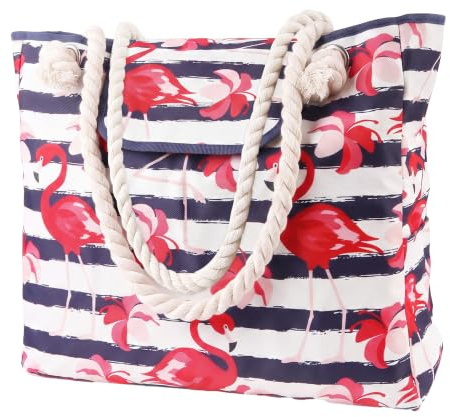 Tantanbear Sac de plage XXL familial, grand sac de plage pour femme, avec fermeture éclair, imperméable, résistant au sable, sac de bain, sac fourre-tout pour femme, pour plage, voyage, piscine