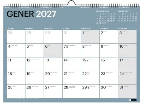 Miquelrius - Calendario 2027 de Pared A3, Chromat Multicolor