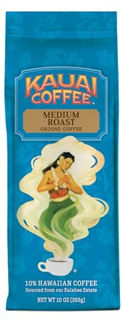 Kauai Coffee Koloa Estate Café molido premium Hawaiano de tostado medio Bolsa de 283 g