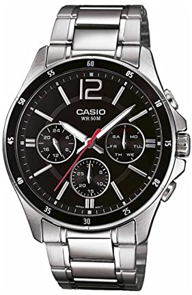 CASIO Herren Analog Quarz Uhr mit Edelstahl Armband MTP-1374D-1