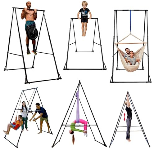 KT1.1518 - KT aerial yoga stand frame indoor outdoor. FOLDABLE, PORTABLE aerial silk rig. HEIGHT ADJUSTABLE, STABLE AND DURABLE yoga swing stand frame