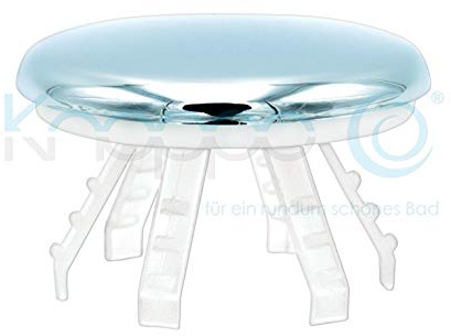 KNOPPO® Waschbecken Überlauf Abdeckung, Clip, Design Überlaufblende - Medi Cap (für Krankenhäuser, Ärzte und Pflegeeinrichtungen) chrom