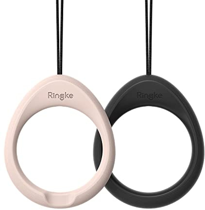 Ringke Camera and Phone Strap [Finger Ring Strap Black & Pink Sand]