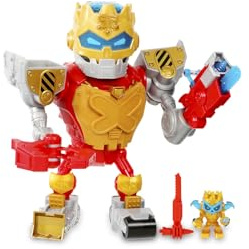 Treasure X - Mega Robot, jouet avec plus de 25 niveaux d'aventure, de sons, de musique et de lumières, trouve des pièces à assembler, désintègre des accessoires et des armes, y compris un mini robot, Famosa (TRR51000)