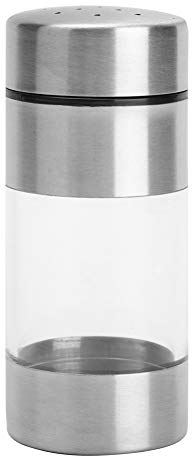 Épandeur en acier inoxydable, cuisine à mailles fines, saupoudrer de cacao avec couvercle et fenêtre de visualisation pour poudre de chocolat, sucre, cannelle, farine, sel, 4 x 4 x 9,5 cm