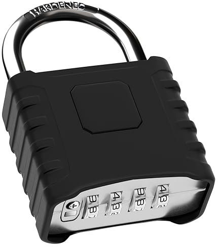 Zenora Heavy Duty Padlocks with Code 52mm 4 Digit Specially Designed Combination Padlock Outdoor Padlock Weatherproof with Hardened Steel Shackle, Ideal for Doors, Garage