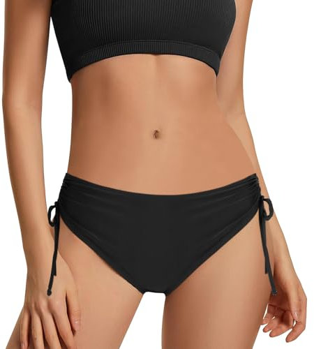 flintronic Damen Bikinihose, High Waist Badeshorts, Bikini Slip, Bikinihose Abdominal Kontrolle Ruched für Sommer