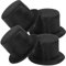 Gatuida Mini Top Hat: 4pcs Small Snowman Hats for Crafts Black Top Hat Christmas Crafts Miniature Formal Costume Hats