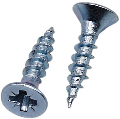 SKIR'CO (16 pz) Viti per legno in acciaio zincato da 3,5 x 16 mm, testa svasata Pozidriv, viti per truciolato, PZ completamente filettate