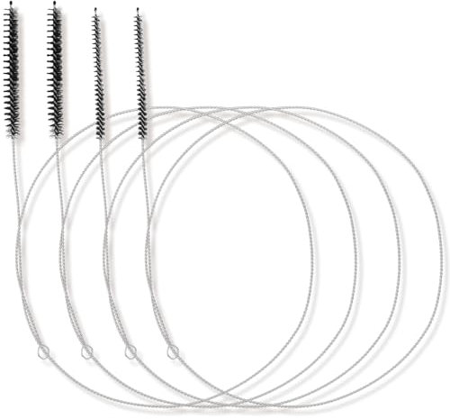 Gjinxi Lot de 4 brosses de nettoyage extra longues en nylon - 100 cm - Noir - Pour tuyau à lait, tube à paille, tuyau, bouteille, réfrigérateur
