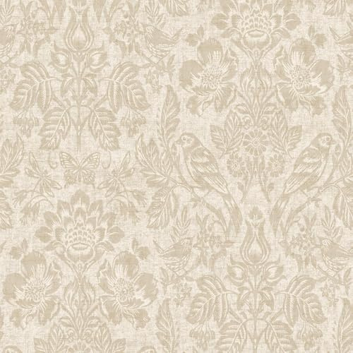 Hagtorn äng skogstema naturinspirerad texturerad blåst vinyl hållbar tapet perfekt för vardagsrum, väggar med väggar eller fantastiska sovrum neutral hållare 76002