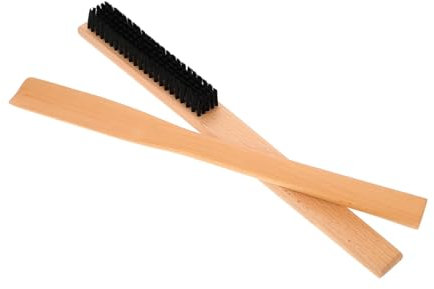 BESTYASH 2pezzi Spazzola Per Scarpe in Legno Con Manico Lungo Spazzola Per Mobili e Vestiti Per Pulizia Rimozione Pieghe