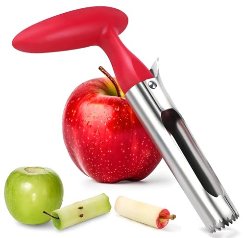 Kesttenn Stainless Steel Apple Corer, Red T-Handle