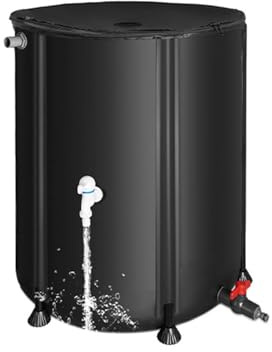Barril de Lluvia Plegable, colector de Agua de Lluvia, Tanque de Agua, Barril de Lluvia con válvula de Drenaje para Almacenamiento de Agua,750L