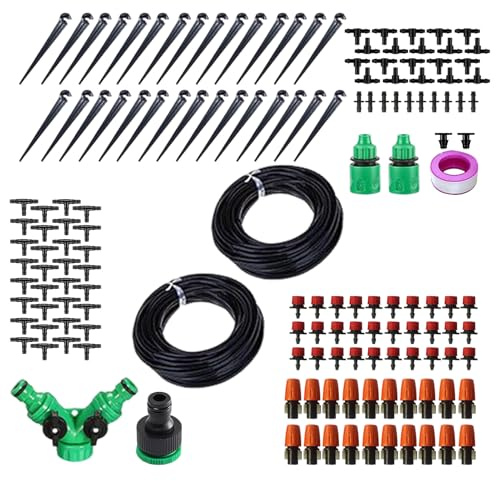 Acunny Set di sistemi di irrigazione a goccia | Set completo | Rotazione a 360° automatica 30m irrigazione giardino serra