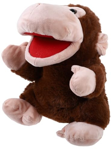 BESPORTBLE Burattino a Mano Scimmia in Peluche Bocca Mobile Pupazzo Animale dei Cartoni Animati in Cotone PP Giocattolo Interattivo per Raccontare Storie e Spettacoli Teatrali per