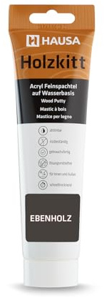 HAUSA Masilla de madera de ébano de 250 g, masilla para madera, masilla para madera, masilla de madera para reparar daños en la madera, listo para usar, excelente poder de relleno, secado rápido