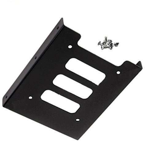 iMBAPrice 2.5 to 3.5 Bay SSD/HDD Notebook Hard Disk Drive Mounting Bracket Adapter Tray Kit - Black