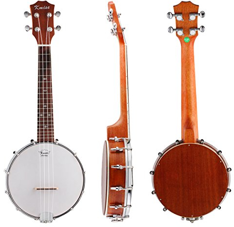 Kmise Banjo Ukulele 4 String Concert Banjos Sapele Aquila String Snowflake Dots