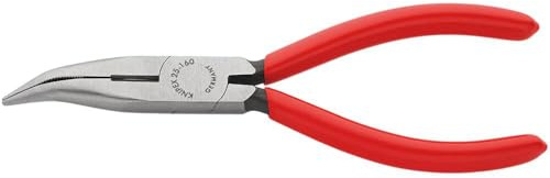 KNIPEX Tools - Long Nose Pliers With Cutter, 40 Degree Angled (2521160), 6-1/4 inches