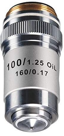 Bresser ACR-100x achromatique (Öl, Microscope) Objectif | Bresser objectif achromatique 100x huile DIN RMS à ressort pour 160 mm