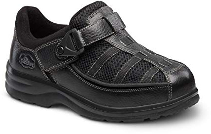 Dr. Comfort Lucie X Foot Care - Scarpe terapeutiche da passeggio da donna, in pelle e rete, per diabetici, con inserti in gel, Nero, 6