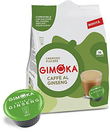 Gimoka - Compatibile Per Nescafé - Dolce Gusto - 64 Capsule - Gusto CAFFE' AL GINSENG - Made In Italy - 4 Confezioni Da 16 Capsule