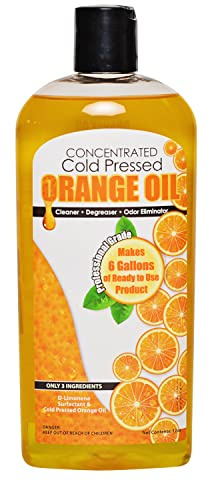 Cold Pressed Orange Oil Concentrate |12-ounce Professional Grade All-Purpose Citrus Cleaner, Degreaser & Pet Odor Eliminator Blend | Dilutes to 6 Gallons of Finished Product | Home and Outdoor Use
