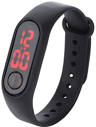 YUYTE Smart Digital Watch Armband, LED Silikon Slim Sport Fitness Armband, Leuchtende Elektronik für Studenten, Modische Schwimmfeste Stilvolle Armbanduhr, Unisex Teen Girls Boys(schwarz)