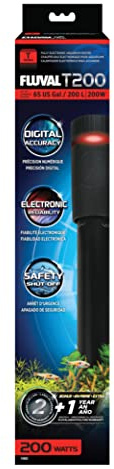 Fluval T200 Fully Electronic Heater for Freshwater Aquariums up to 65 Gal.
