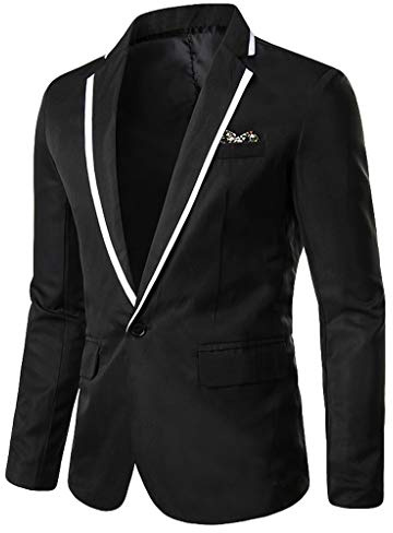 Costumes & vestes pour homme, taille 64, veste slim fit à paillettes, veste en lin, veste pour homme, veste en lin, col blanc, paillettes, veste pour homme, noir, smoking pour homme, noir, a noir,
