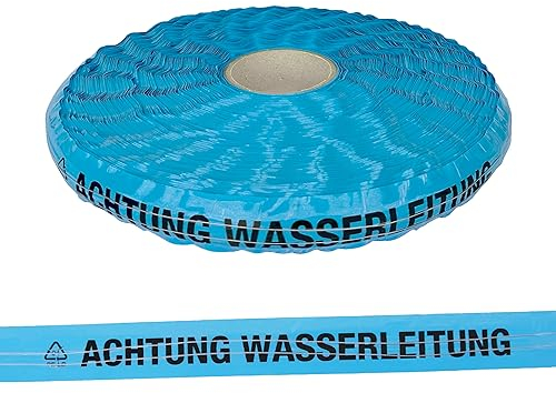 PremSecure Ortungsband mit Drahteinlage ortbares Band Achtung Wasserleitung 250m blau