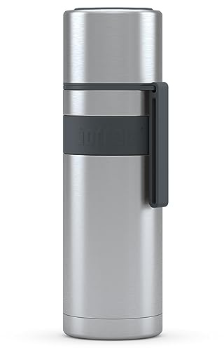 boddels Thermoskanne mit Becher 500ml - Isolierflasche aus Edelstahl, auslaufsicher, Vakuum-isoliert, doppelwandig, Thermosflasche mit Becher, BPA-frei, hält 12h warm, 360° Verschluss, Trageschlaufe