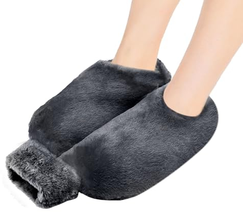 Dhnvcud Fußwärmer Bettflasche Fußwärmflasche Fußheizung, Fußwärmer Ohne Strom mit Extra Dickem Weichem Plüschbezug, 2 in 1 Wärmflasche Männer Bettflasche Frauen Bettflasche für Männer