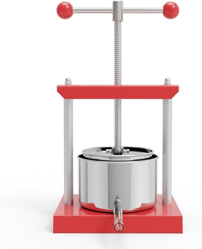 SQUEEZE master Fruit Cheese Press, Manual Juicer for Soft Fruit,Grape, Vegetables, Homemade Juice, Cheese,Tincture Herb,Olive Oil,honey Making (Stainless Steel, 3L)