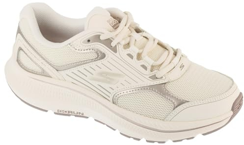 Skechers Sneaker Go Run Consistent 2.0 da Donna, Pelle Naturale con Finiture Dorate, 41 EU