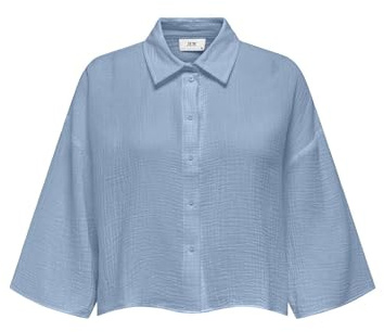 JdY Theis Life - Camiseta de Manga Corta 3/4 WVN Noos, Soft Chambray, XXL