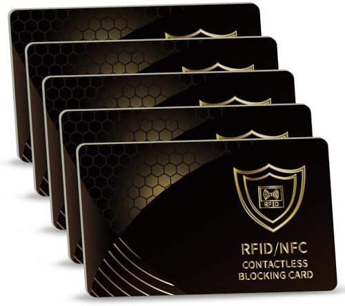Catephe 5 Pack RFID Blocking Card, Debit Credit Card Protector, Anti-Theft Contactless NFC Blocker for Wallet Protection