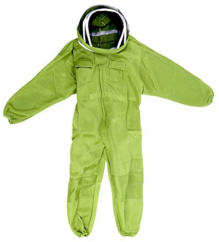 Traje Apicultor de una Pieza Transpirable XL, algodón aireado, con Velo ignífugo extraíble - Protección eficaz, antiabejas, múltiples Bolsillos para apicultores Profesionales
