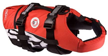 EzyDog Chaleco Salvavidas para Perros - DFD - Ideal para Natación y para Que tu Cachorro esté Seguro en el Agua, Perros Seguridad Natación Ropa (XL, Rojo)
