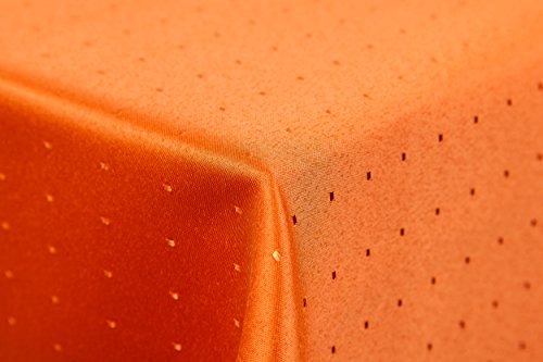 Punkte Damast Tischdecke 180 rund von First-Tex *Terracotta*