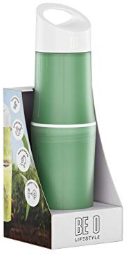 BE O Nachhaltige Trinkflasche 500ml - Water Bottle BPA Frei & Auslaufsicher - Wasserflasche für Sport, Outdoor, Schule - Vegane & Umweltfreundliche Produkte - Zero Waste (Green)
