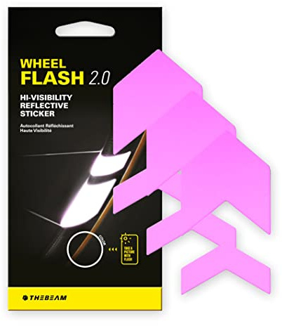 The Beam - Wheel Flash 2.0 - Reflektoren Fahrrad, Fahrrad Aufkleber, Reflektorband Selbstklebend, Rückstrahler, Reflektor Aufkleber, Reflektorband Selbstklebend (Rosa)