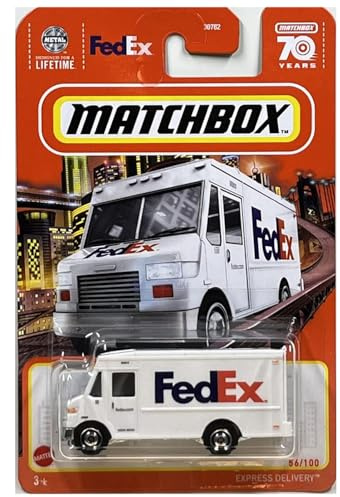 Matchbox FedEx Express Delivery Truck 56/100 – 1:64 skala – flerfärgad – för barn och vuxna – unisex